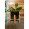 Flora Bunda; Flora Bunda 8" Black Large 2 Tone Pot On Wood Stand; Category:Planters & Containers; Image:4